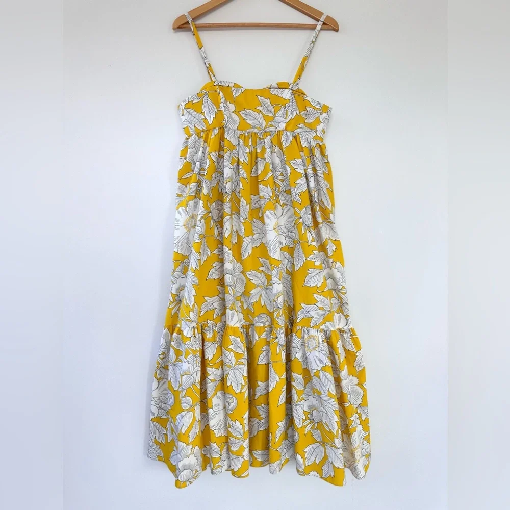 NEW Zara Yellow Summer Midi Dress w/ spaghetti straps - Picture 3 of 12
